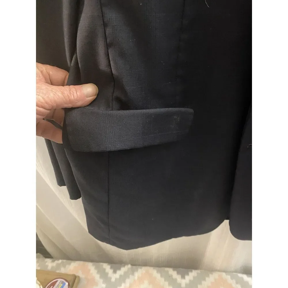 HICKEY FREEMAN Loro Piana Tasmanian Super‎ 120s Wool Blazer Black Men's 40L